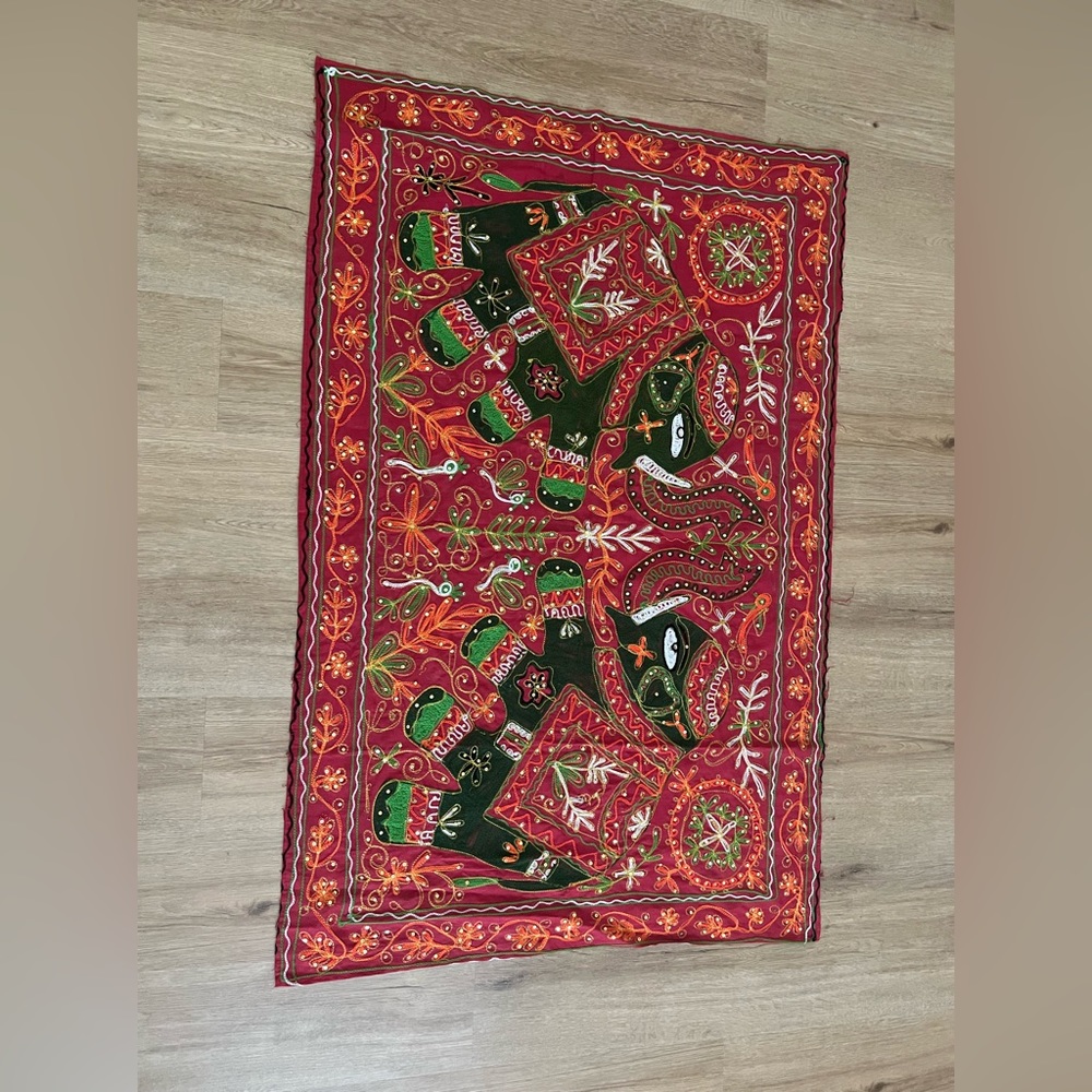 Elephant tapestry from India. 34 x 50